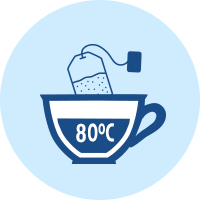 Porre il filtro in una tazza e versare delicatamente acqua alla temperatura di 80° C non direttamente sul filtro