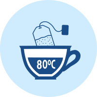 Ponga una bolsita filtro en una taza y vierta con cuidado agua a una temperatura de 80 ºC, no directamente sobre el filtro.