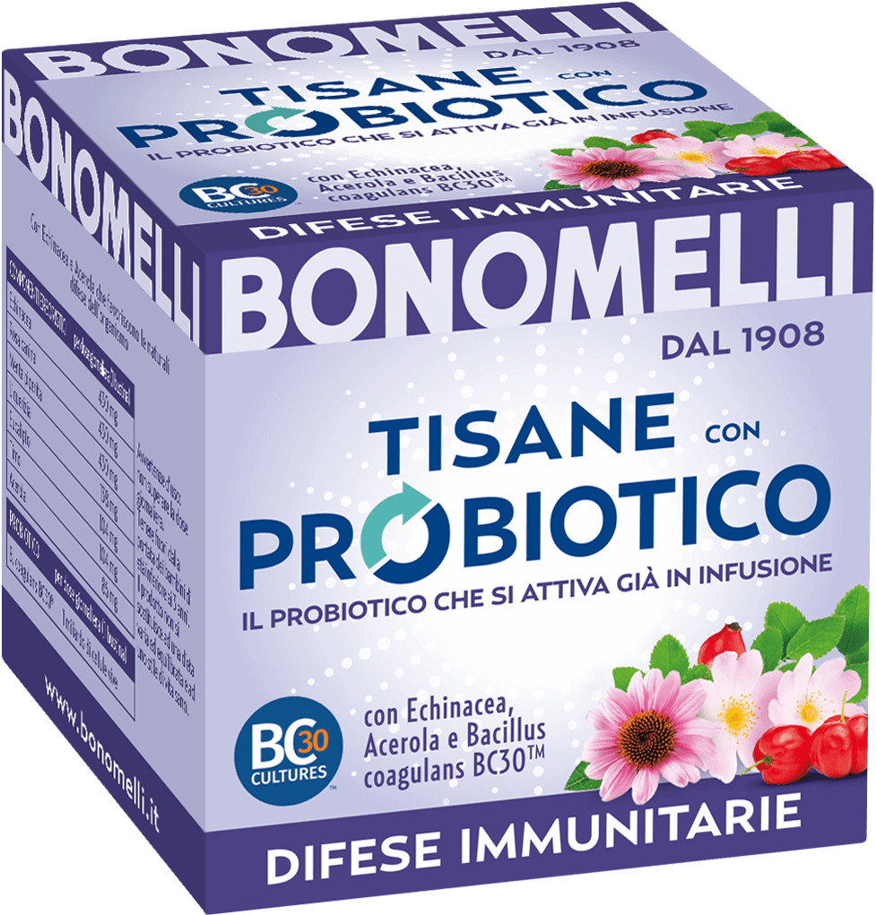Tisane Bonomelli Tisana Probiotica Difese Immunitarie à l'échinacée et –  Italian Gourmet FR